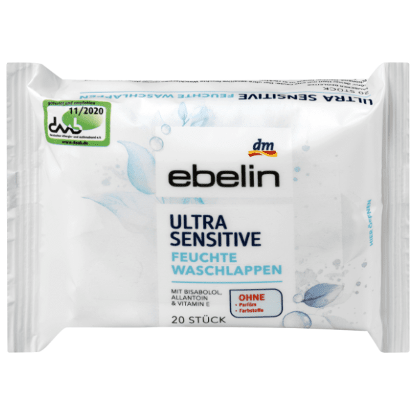 Vlažne krpice EBELIN Ultra sensitive za čišćenje kože 20kom 0