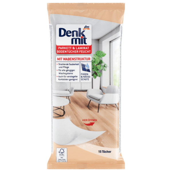 Vlažne maramice za parket i laminat DENKMIT 15kom 0