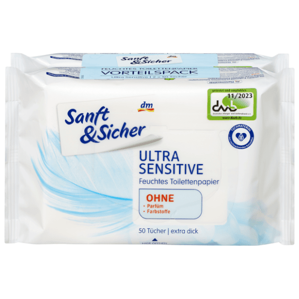 Vlažni toalet papir SANFT&SICHER ultra sensitive 2x50kom 0