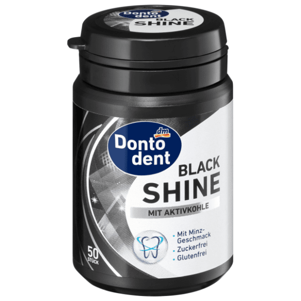 Žvake sa aktivnim ugljem DONTODENT Black shine nana 50kom 0