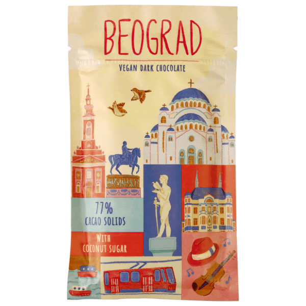 Čokolada CHOCOLLAMA Beograd crna 77% kakao 100g 0