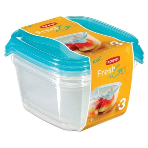 CURVER set kutija za hranu Fresh & go 3x1,2l plavi 0