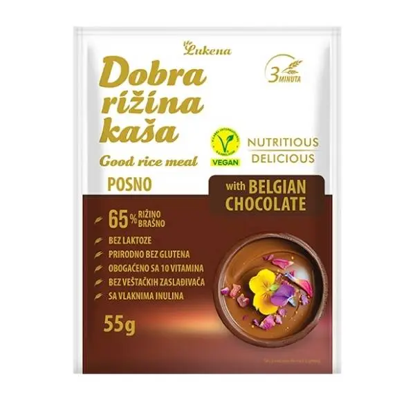 DOBRA rižina kaša sa belgijskom čokoladom 55g 0