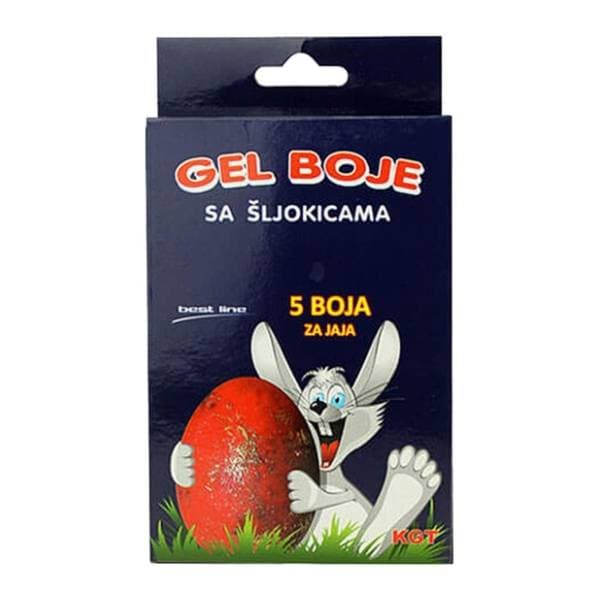 Gel boja za jaja sa šljokicama KGT 5kom 0