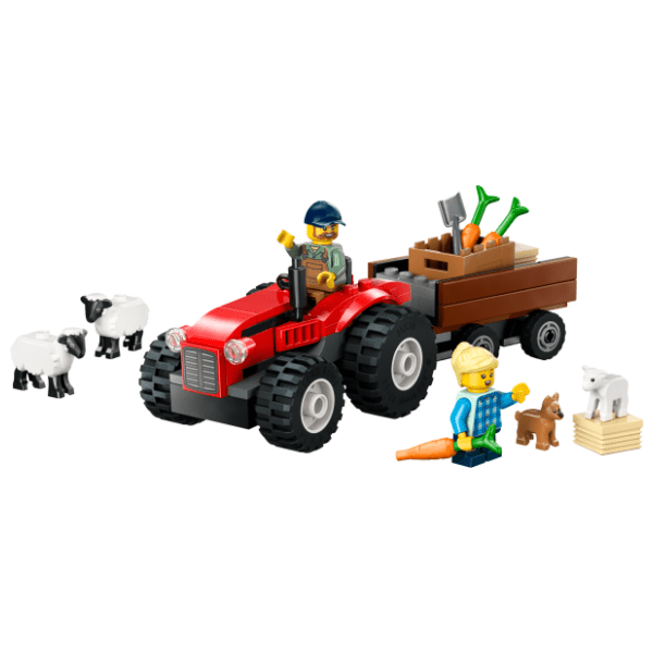 LEGO City crveni poljoprivredni traktor sa prikolicom i ovca 60461 1