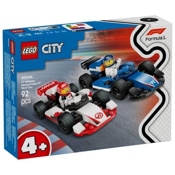 LEGO City F1 Williams racing i Haas F1 formule 60464 0