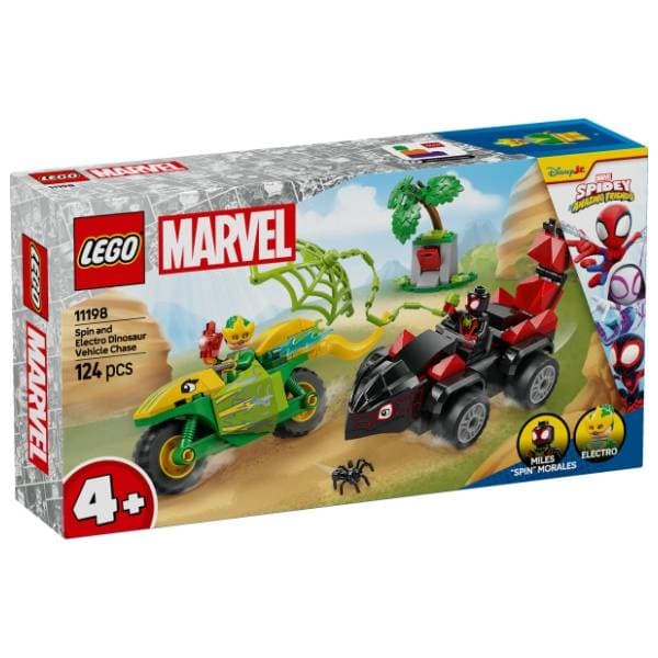 LEGO Marvel jurnjava Spina i Elektra dinosaur-vozilima 11198 0