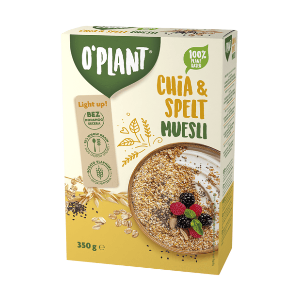 Musli O'PLANT Chia&spelt 350g 0