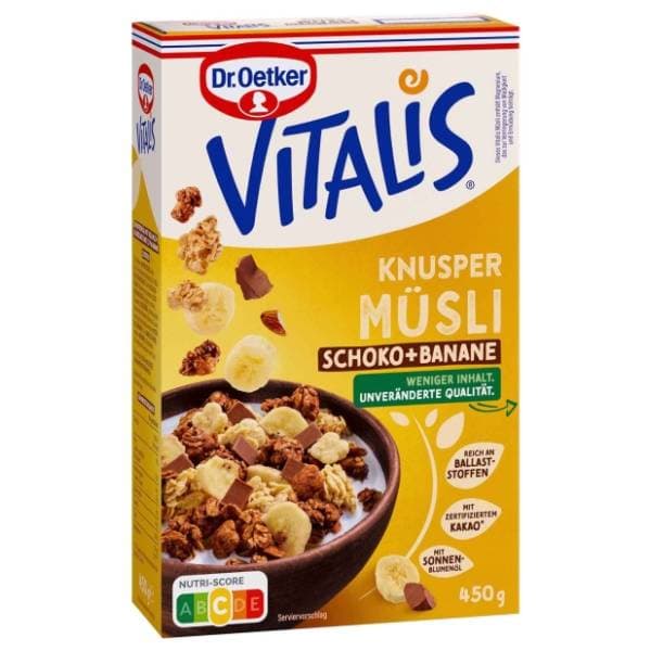 Musli VITALIS Krispi čokolada banana 450g 0
