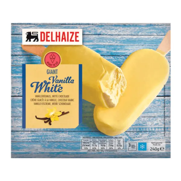 Sladoled DELHAIZE bela čokolada 3x80g 0