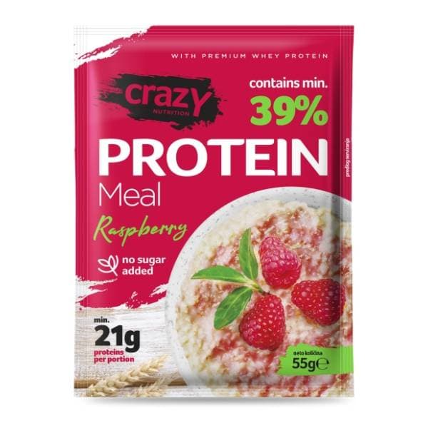 CRAZY NUTRITION proteinska kaša malina 55g 0