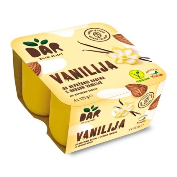DAR biljni dezert vanila 4x125g 0