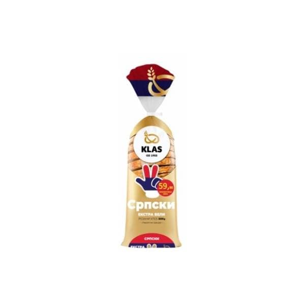 Hleb KLAS Srpski extra beli rezani 500G 0