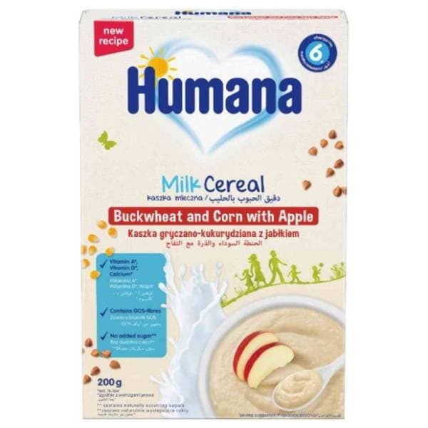 HUMANA mlečna instant kaša sa heljdom i jabukom 200g 0