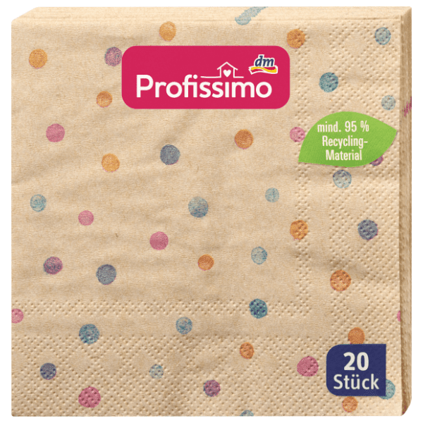 Salvete PROFISSIMO Pastelne tačkice reciklirane 2sloja 20kom 0
