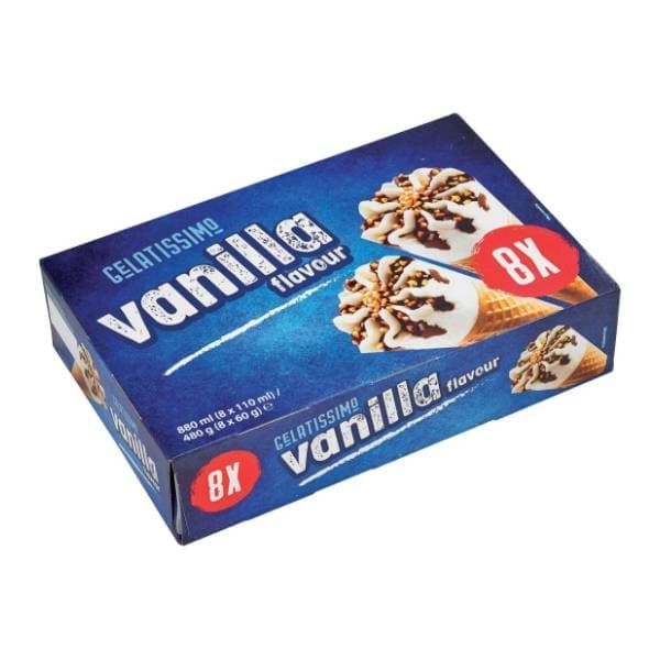 Sladoled GELATISSIMO vanila kornet 8x110ml 0