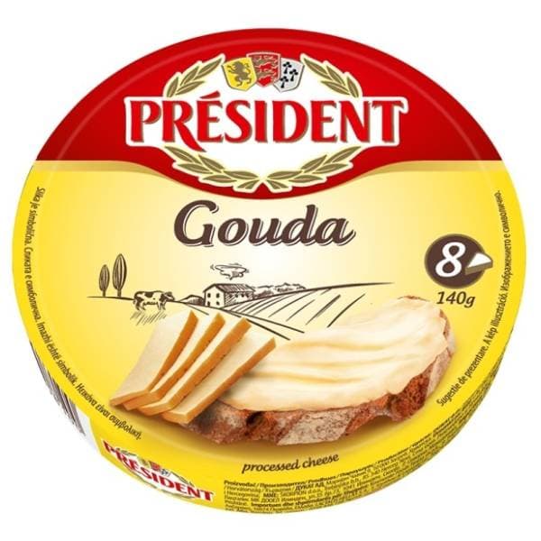 Topljeni sir PRESIDENT gauda 140g 0