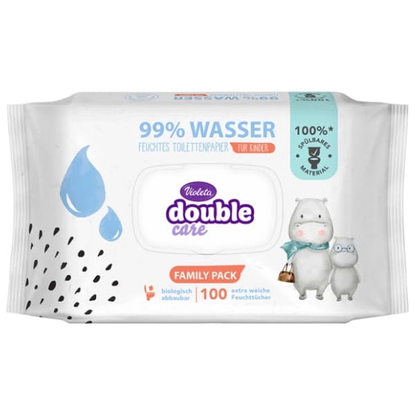 Vlažni toalet papir VIOLETA 99% voda double care 100kom 0