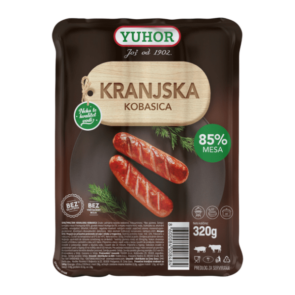 YUHOR kranjska kobasica 320g 0
