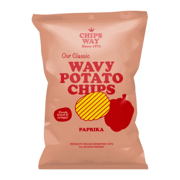 CHIPS WAY paprika rebrasti 150g 0