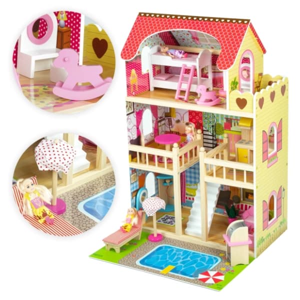 Drvena kućica za lutke na 3 sprata ECO TOYS 1