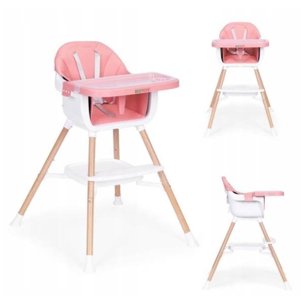 ECO TOYS hranilica za bebe 2u1 pink 1