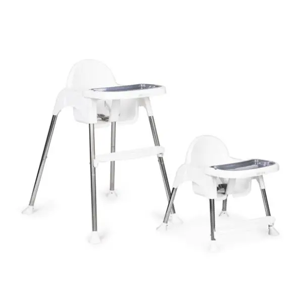 ECO TOYS hranilica za bebe sa postoljem i pojasevima 2u1 bela 0