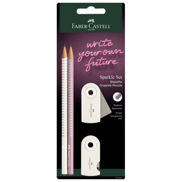 Grafitne olovke FABER CASTEL polyblister 2kom + rezač + gumica 0