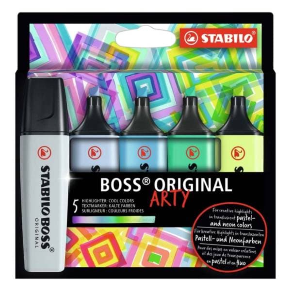 Marker STABILO boss original arty set hladne boje 5kom 0