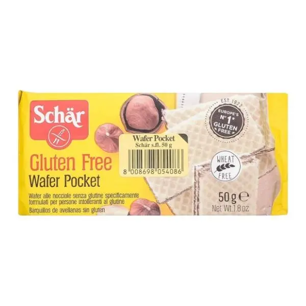 SCHAR Water pocket napolitanke sa lešnikom bez glutena 50g 0