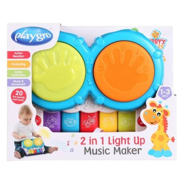 Svetleća muzička igračka 2u1 bubanj PLAYGRO 0
