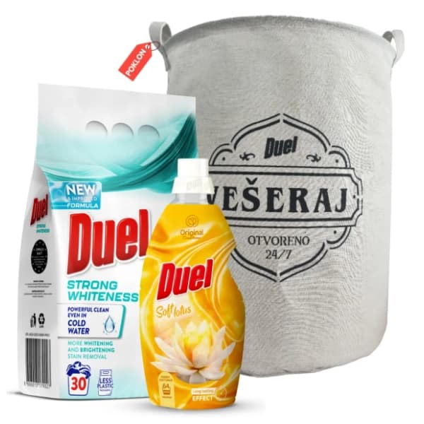 DUEL paket deterdžent za veš, omekšivač i korpa za veš 0