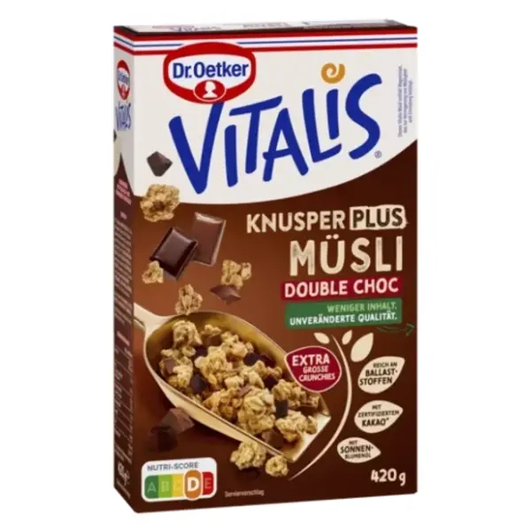 DR. OETKER Vitalis knusper musli double choc 420g 0