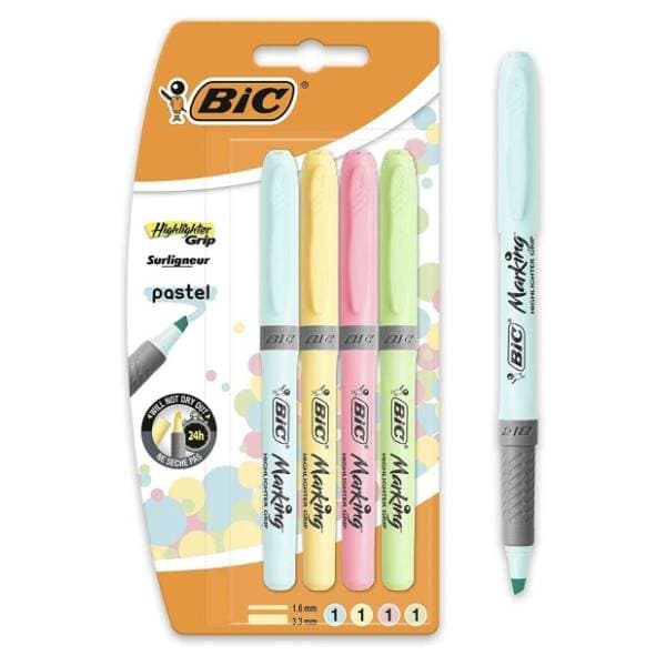 Flomasteri BIC Grip pastel blister 4kom 0