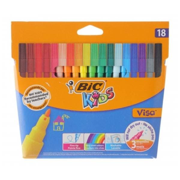 Flomasteri BIC Kids Visa 18kom 0