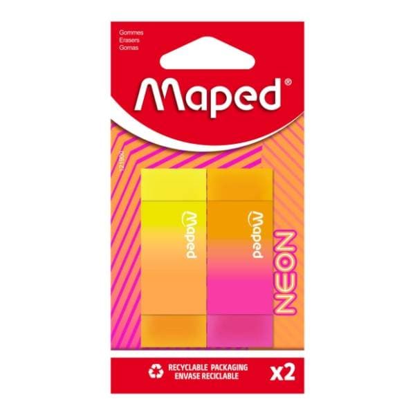 Gumica MAPED neon blister 2kom 0