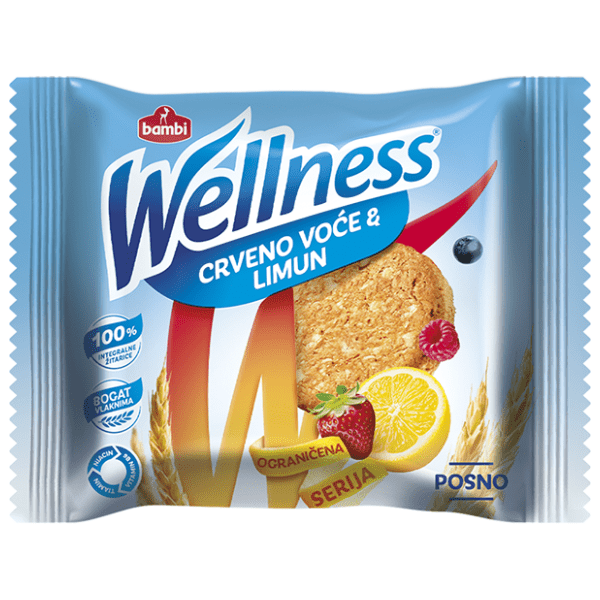 Keks WELLNESS crveno voće i limun 42g 0