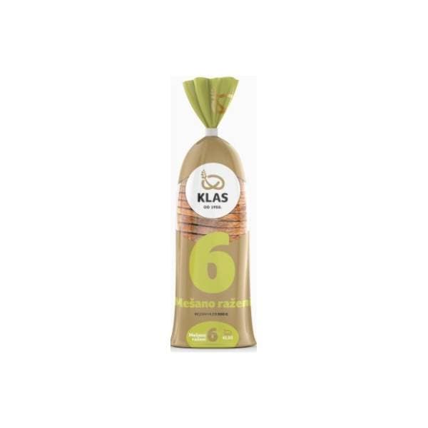 KLAS hleb mešano raženi rezani 500g 0