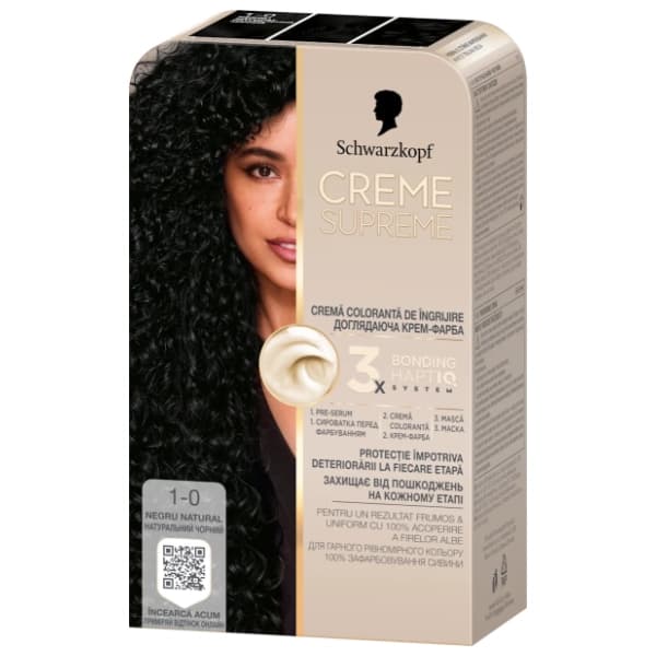 SCHWARZKOPF Creme Supreme farba za kosu 1-0 deep black 0