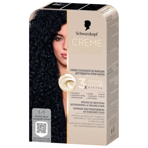 SCHWARZKOPF Creme Supreme farba za kosu 1-1 cool black 0