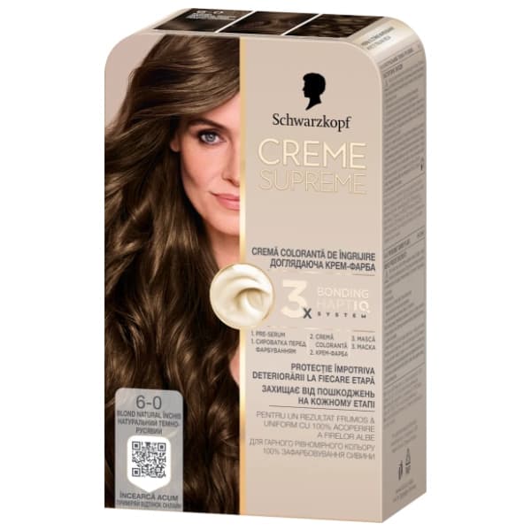 SCHWARZKOPF Creme Supreme farba za kosu 6-0 blond natural 0