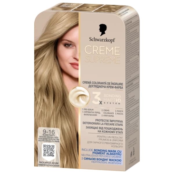 SCHWARZKOPF Creme Supreme farba za kosu 9-16 blond foarte 0