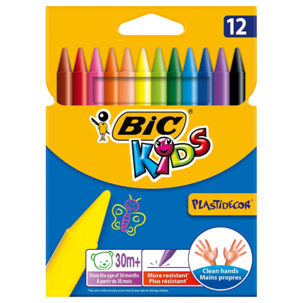 Voštane boje BIC plastidecor 12kom 0