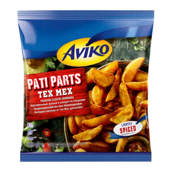 AVIKO Tex mex krompir kriške začinjene 600g 0