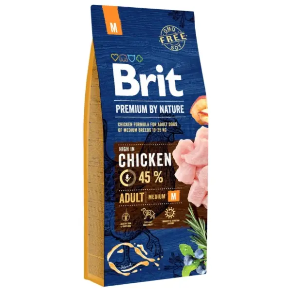 BRIT Premium by nature adult medium hrana za pse piletina 15kg 0