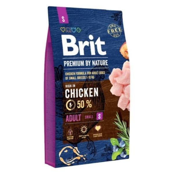 BRIT Premium by nature adult small hrana za pse piletina 8kg 0