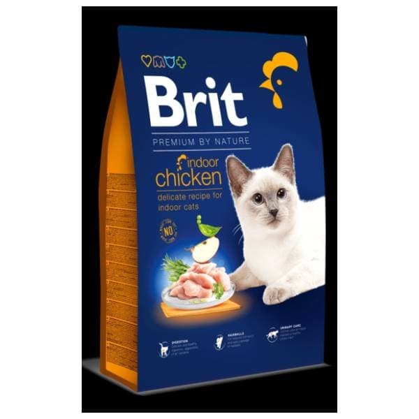 BRIT Premium by nature indoor hrana za mačke piletina 8kg 0