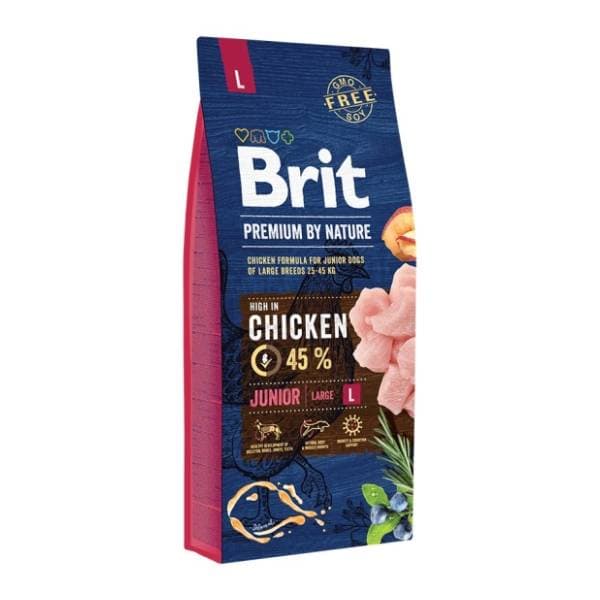 BRIT Premium by nature junior large hrana za pse piletina 15kg 0