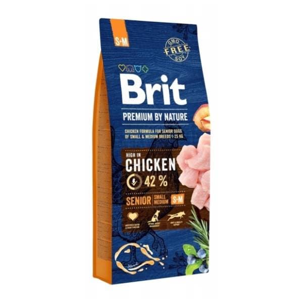 BRIT Premium by nature senior snall& medium piletina 15kg 0