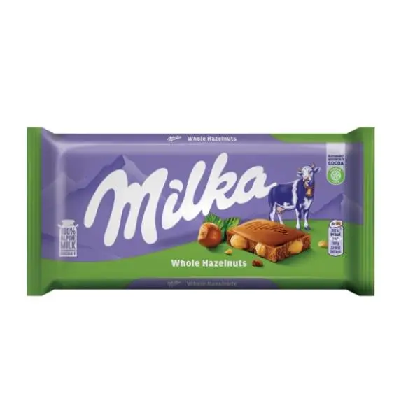 Čokolada MILKA celi lešnici 100g 0